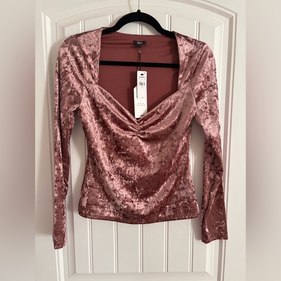 Express Crushed Velvet Top - Picture 1 of 4
